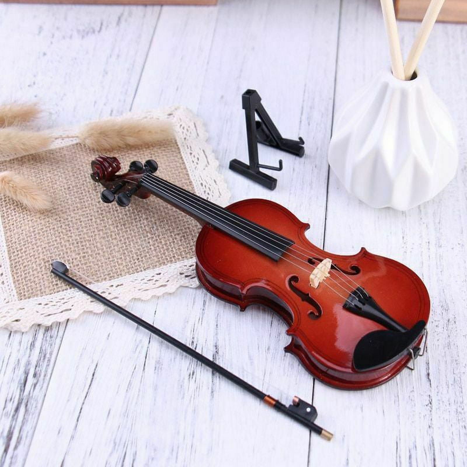 PENGXIANG Mini Violin With Case Music Instrument Gift Wooden Mode Collection Tiny Violin, 25 CM