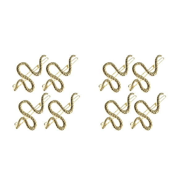 Masteelf 8 pcs Unique Snake Shape Hair Clips Durable Alloy Hair Clip Daily Wear Hair Clips Stylish Hair Accessories For Women Hair Decoration