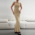 thumbnail image 5 of Enjoytime Dresses for Women Crew Neck Sleeveless Textured Bodycon Maxi Dress Slim Flare Hem Elegant Party Dress, 5 of 8