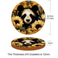 thumbnail image 3 of Panda 6PCS Round Coasters, Microfiber Leather Drink Coasters Set of 6, 11x11 cm/4.3x4.3 in Coaster for Drinks, Heat Cup Coasters, Table Coasters for Home and Office, 3 of 6
