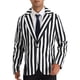 thumbnail image 4 of INSPIRAR CHIC Traje de Hombre a Rayas de Una Sola Botonadura Ajustado Casual Blazer Vertical Rayas M Blanco, 4 of 6