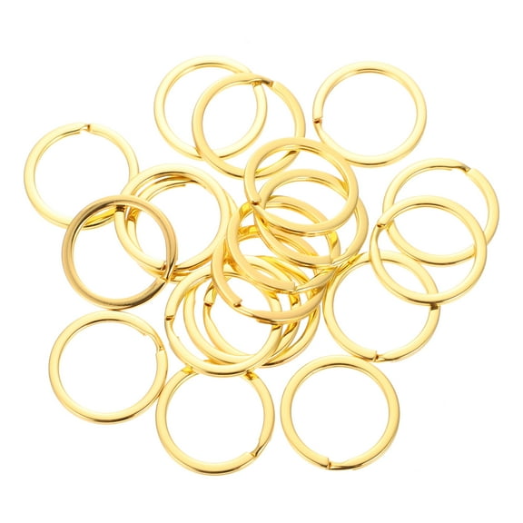 20 Pcs Metal Key Ring Gold Holder Decor Keychain Keyring Handcrafted Split Rings Flat Decors Bulk Iron