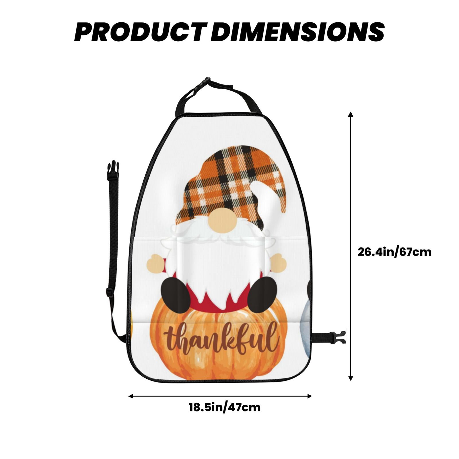 Kdxio Autumn Gnomes-1 Print 2 Pack Car Kick Mat Seat Cover Back Protector Mat with Pockets for Organizer Backseat Protector and Storage Anti Kick Pad for Vehicles