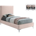 thumbnail image 2 of Meridian Furniture Geri Pink Velvet Twin Bed withGold and Chrome Legs Included, 2 of 5