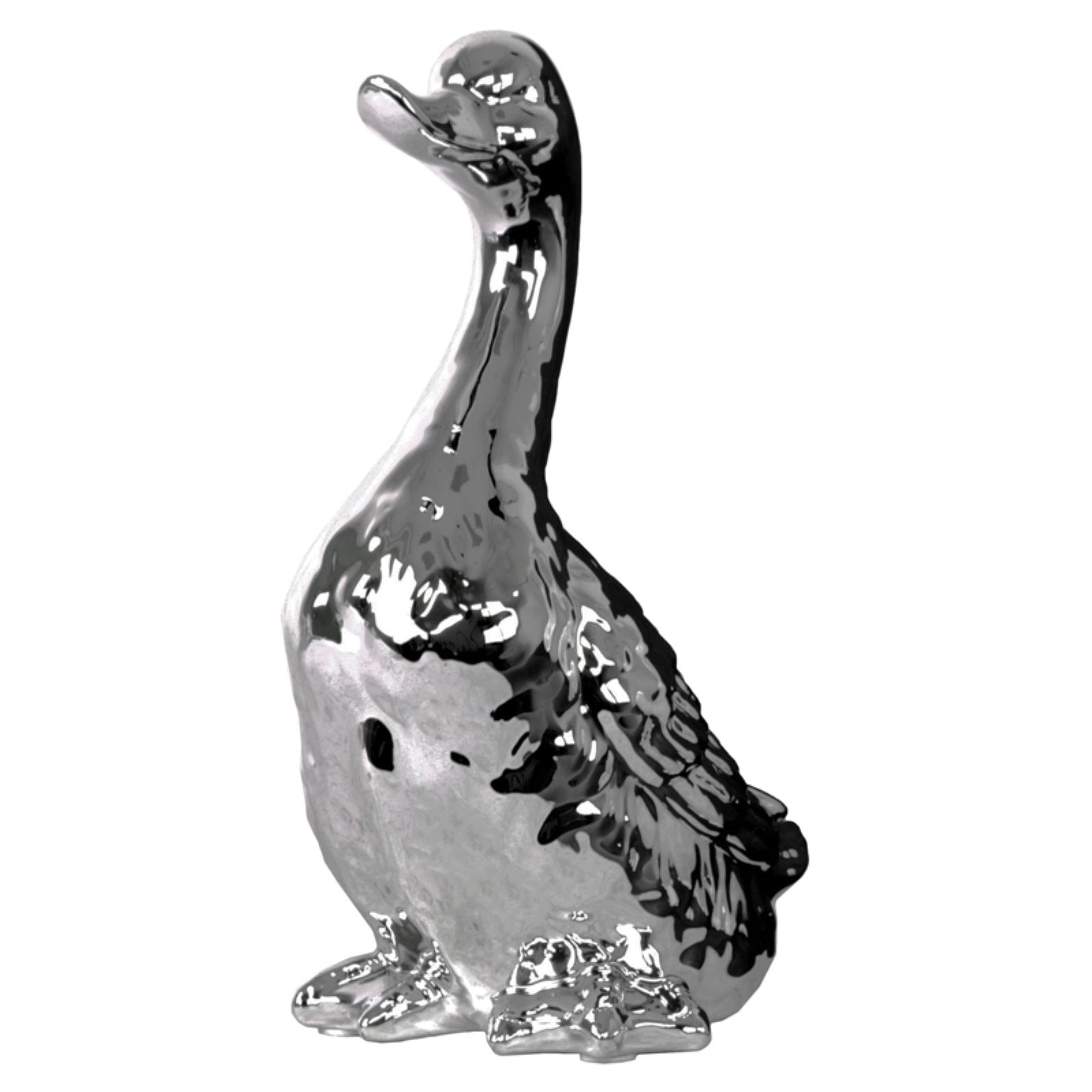 Urban Trends Collection Ceramic Goose Figurine, Gloss Finish, White