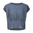 thumbnail image 4 of cfhntfmh Womens Summer Tops Trendy Cap Sleeve Crewneck Basic Blouses Comfy Solid Color Casual T Shirts, 4 of 6
