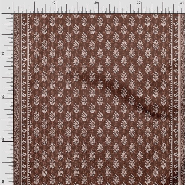 Soimoi Viscose Chiffon Fabric Leaves Panel Printed Craft Fabric by The Yard 42 Inch Wide