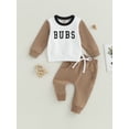 thumbnail image 2 of Hirigin Toddler Baby Boy Fall Winter Outfits Letter Crewneck Sweatshirt Casual Pants 2Pcs Clothes Set, 2 of 8