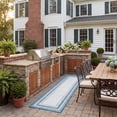 thumbnail image 3 of Safavieh Courtyard Ercan Bordered Indoor/Outdoor Runner Rug, Ivory/Navy, 2'3" x 16', 3 of 12
