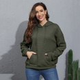 thumbnail image 5 of Womens Hoodies Casual Long Sleeve Drawstring Waffle Pullover Tops Loose Hooded Sweatshirt with Pocket Army Green 4XL, 5 of 5