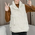 thumbnail image 5 of CYRBOKO Puffer Vests for Women, Lightweight Thermal Full Zip Sleeveless Winter Clothing White Size 2XL, 5 of 9