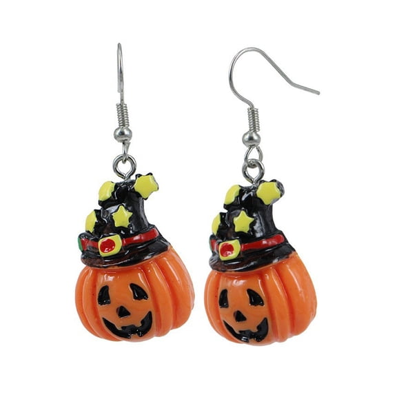 Nnndbs Cute Pumpkin Earrings for Women, Halloween Acrylic Pumpkin Dangle Earrings Jewelry