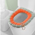 thumbnail image 4 of YgkuHd Toilet Seat Cover, Household Seasons Universal Toilet Seat Thickened With Handle Winter Toilet Ring Washable Sets Wear Knitted Toilet Seat Washable D Shapetoilet Seat Cushion (Orange), 4 of 6