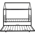 thumbnail image 3 of Twin Size Metal House Shape Platform Bed with Trundle, 3 of 7