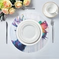 thumbnail image 2 of Round Plate Mat 15.4x15.4 Inchesx4 Placemat Table Mat Kitchen Mat Coffee Mat Fabric Thick, Strong Wear-Resistant, Heat Resistance Colored Deer Butterfly, 2 of 7