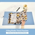 thumbnail image 3 of FORMRS 2 Pack Pencil Pouch for 3 Ring Binder with Clear Window Zipper Case, Brown Flowers, 3 of 6