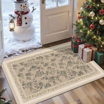2x3 Entryway Rug Bathroom Rugs for Front Door Bedroom Kitchen, Washable Vintage Print Carpet, Floor Mat with Non Slip Backing