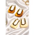 thumbnail image 2 of RubyLee Elegance Hoop Brown, Marble Retro Chic Earrings, Stainless Steel, includes jewelry pouch, 2 Pack, 2 of 4