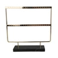 thumbnail image 2 of lionlar Personal Use Jewelry Display Stand Multi-layer Earring Stud Holder Marble Base, 2 Tier Black Base, 2 of 9