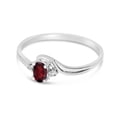 thumbnail image 3 of 10k White Gold Oval Garnet And Diamond Ring, 3 of 6