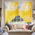 thumbnail image 2 of Yellow Gray Gradient Swag Curtain Valance for Windows, Retro Watercolor Window Treatments Short Swag Topper for Kitchen Windows Bathroom Bedroom, 36"x36", 2 of 8
