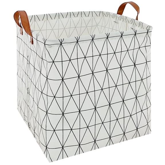 NIETEIN Square Storage Bins Nursery Hamper, Foldable Waterproof Canvas Basket (Style-23)