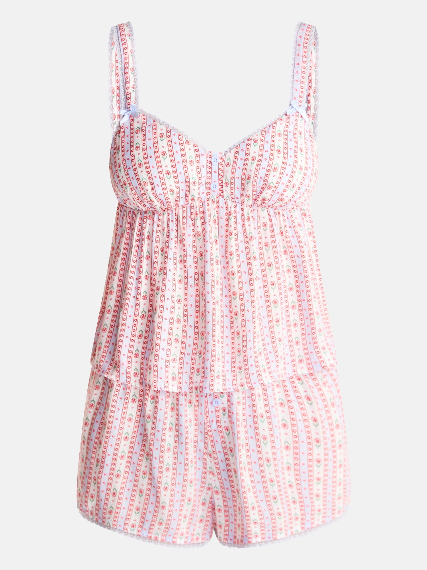 No Boundaries Woven Cami Top and Shorts Sleep Set, 2-Piece, Women's XS-XXL