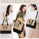 thumbnail image 4 of YOOLIFE - Bolsa de yute con inicial y bolsa de maquillaje, correa ajustable, regalos de graduación, regalos de cumpleaños para mujeres y ella, Amarillo, Large, L, 4 of 5