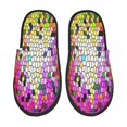 thumbnail image 1 of Fotbe Colorful Tie Dye Stained Glass 3 Pantuflas Peludas para Mujer con Estampado, Zapatillas de Peluche, Zapatos de Invierno para Casa, Uso Interior y Exterior-Large, 1 of 8