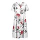 thumbnail image 5 of Moda mujer verano estampado casual cuello en V manga corta vacaciones bolsillos botón vestido Fridja  bnh3055, 5 of 6
