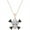 Rose, variant on Real 925 Sterling Silver 14K White Gold Plated Round Cut Black & White Diamond Skull Crossbones Pendant Necklace For women