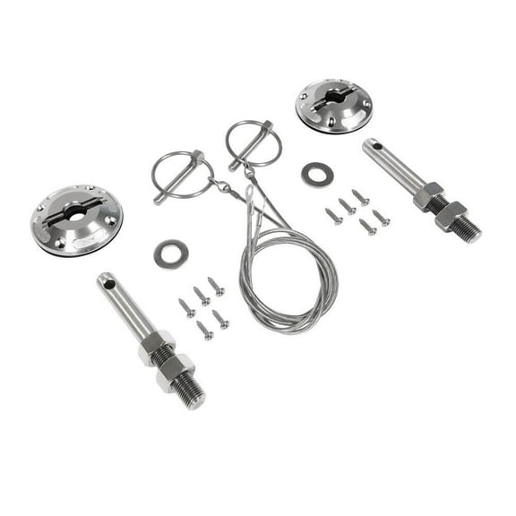 Drake Muscle Cars FR3Z-6316892-LM Modern Hood Pin Kit Billet and Stainless