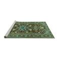 thumbnail image 2 of Ahgly Company Machine Washable Indoor Rectangle Persian Turquoise Blue Traditional Area Rugs, 5' x 7', 2 of 4