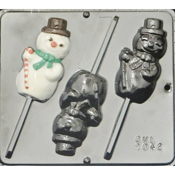 2042 Snowman Lollipop Chocolate Candy Mold