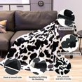 thumbnail image 4 of Soft Black and White Blanket Throw Cow Print Gifts Stuff 50x60inch Lightweight Cozy Fuzzy Fleece Blanket for Women Men Teenage Girls Boys Bed Couch, 4 of 6