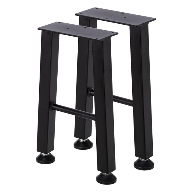 QinaQin Patas metálicas en forma de X para mesa de centro, altura de 40.6 cm, acero resistente en color negro, juego de 2 para proyectos DIY de mesa lateral o banco