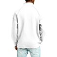 thumbnail image 5 of GrmtClth Men's Waffle Knit Quarter Zip Mock Neck Sweatshirts Long Sleeve Half Zip Front Design Soft Skin Friendly Daily Business Golf Sweater Tops White S, 5 of 7