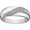 Sterling Silver Men's Diamond Accent Wedding Band