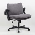 thumbnail image 5 of Criss Cross Legged Office Chair with Wheels and Flip-Up Arms, Upholstered Criss Cross Desk Chair, Wide, 5 of 7