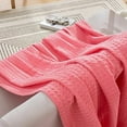 thumbnail image 6 of Premium 100% Cotton Waffle Blanket - Lightweight Breathable Waffle Weave Bed Blanket - Soft and Warm All Season Blanket for Couch, Sofa and Bed, Twin Size 68x88 Inches, Coral, 6 of 6