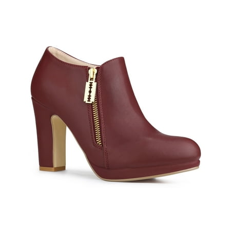 

Allegra K Women s Chunky High Heel Platform Round Toe Ankle Boots