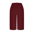 thumbnail image 6 of Xixinqiwan Womens Linen Capri Pants Wide Leg High Waisted Drawstring Casual Crop Trousers Summer Beach Pants with Pockets, 6 of 8