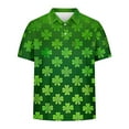 thumbnail image 5 of lcziwo Men's Holiday Polos Shirt St Patricks Day Shamrock Printed T-Shirts Fashion Summer Short Sleeve Golf Shirts Big and Tall Blouse Tops, Multicolor, S, 5 of 6