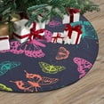 thumbnail image 3 of FMSHPON Butterflies Pattern Colors Xmas Christmas Tree Skirt Stand Mat for Holiday Party Decoration Indoor Outdoor 48 inches, 3 of 3
