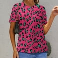 thumbnail image 6 of Leopard Print Pattern Women's Short Sleeve Tops Casual Blouses T Shirt, 6 of 6