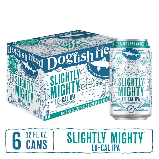 Dogfish Head Slightly Mighty Lo Cal Ipa Beer 6 Pack 12 Fl Oz Cans Walmart Com