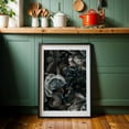 thumbnail image 6 of Midnight Flower Garden Moody Baroque Opulence Teal Grey - Painting Floral Botanical Flowers Modern Art Abstract Nature Vintage Black Framed Wall Art Print 16 x 24 inches, 6 of 8