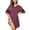 07-Purplish Red, variant on MINTREUS Women's Nightgown Short Sleeve Nightshirt V Neck Sleep Shirt Loose Loungewear Casual Sleepwear