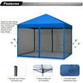 thumbnail image 4 of ABCCANOPY 8 ft x 8 ft Easy Pop up Outdoor Canopy Tent With Netting, Blue, 4 of 6