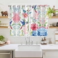 thumbnail image 2 of Watercolor Hummingbird Kitchen Curtains 72 Inch Length, Colorful Pink Blue Flowers Grommet Top Bedroom Living Room Curtains, Light Filtering Cafe Curtain Drapes 2 Panels Set 104''x72'', 2 of 9